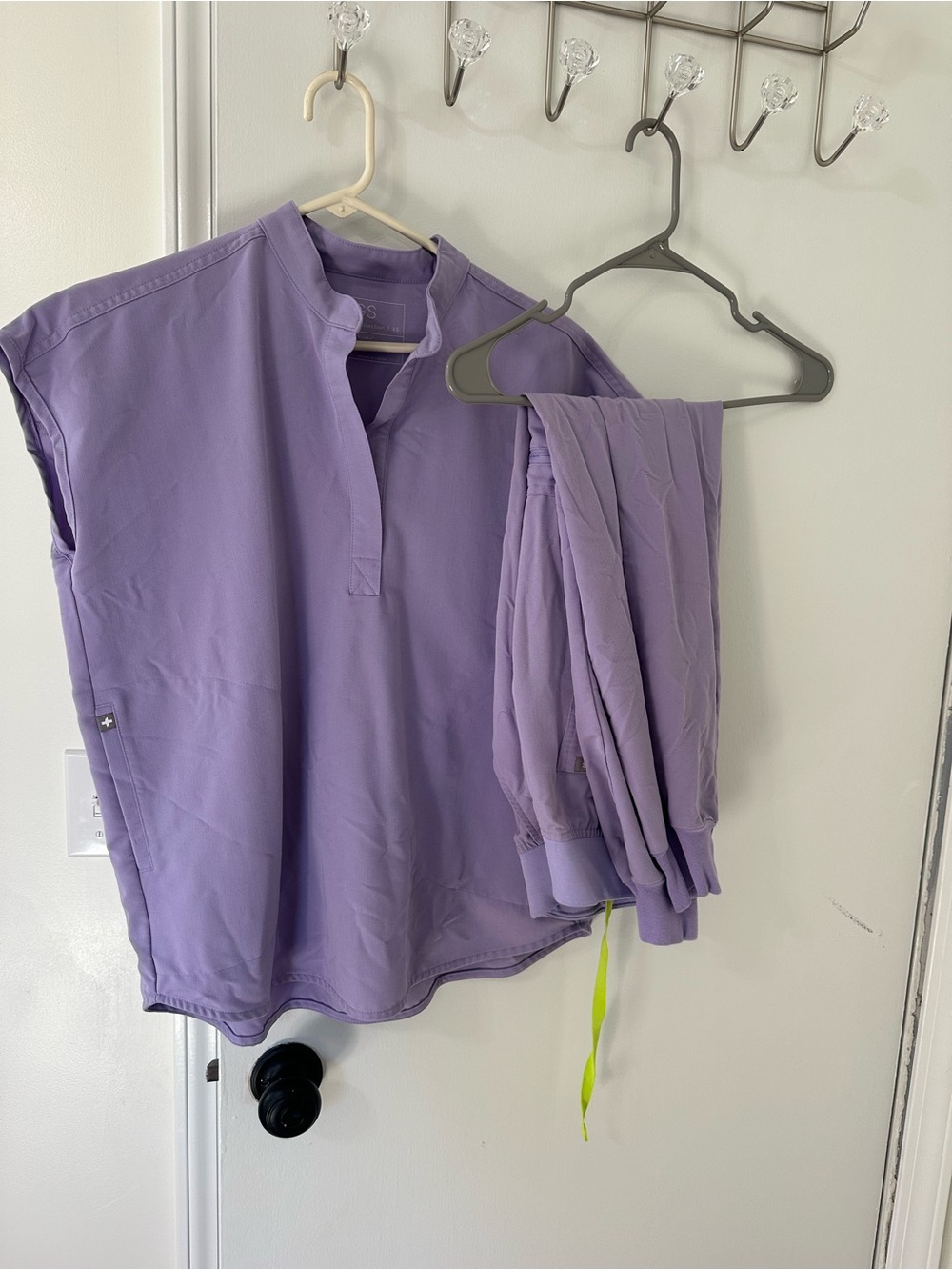 Figs Lavender Sleeveless Tunic Scrub Top